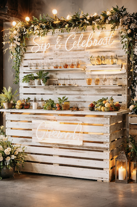 Bar en palette pour mariage 